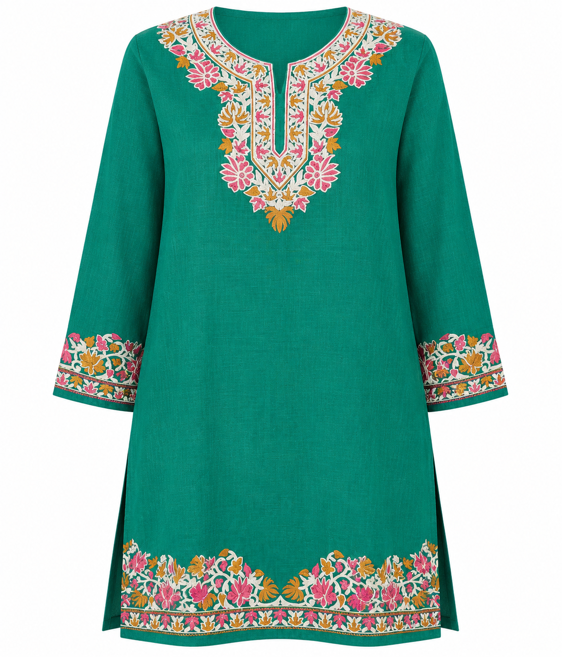 Kashmir Aari cotton Co-Ord Set | Dark Teal